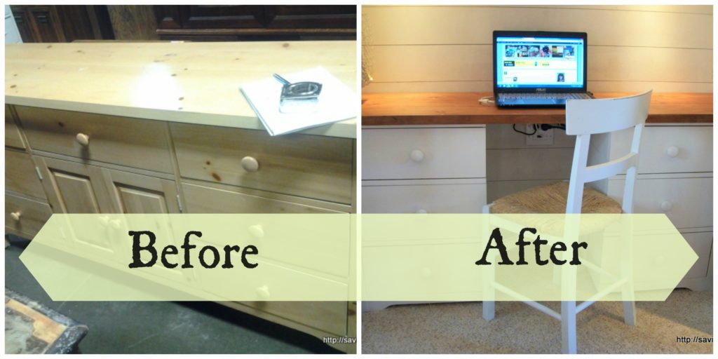 Dresser to Desk before and after