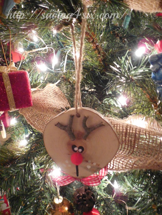 Wood Slice Reindeer Ornament 7