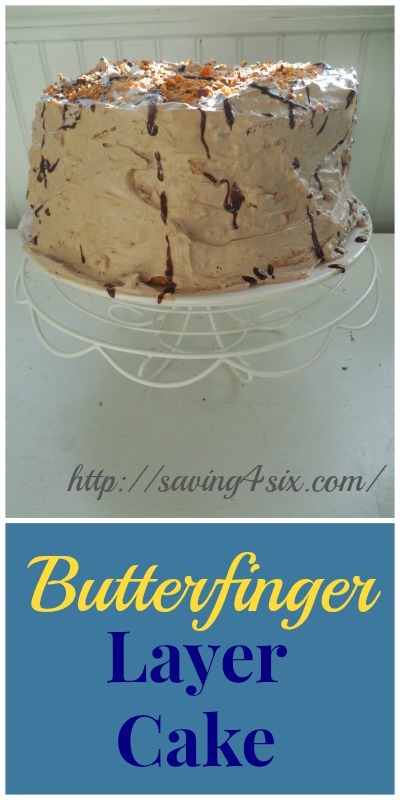 Butterfinger Angel food layer cake