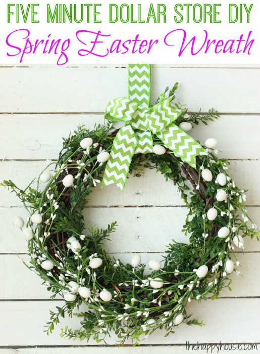 Five-Minute-Dollar-Store-DIY-Spring-Easter-Wreath-at-thehappyhousie.com_